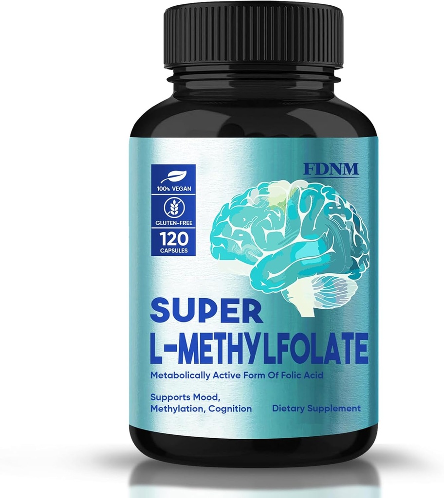 L Methylfolate 15mg, Professional Strength Methylfolate Supplement Support Mood, Nerve, Methylation, Optimoidut L-Metyylifolate Kapselit, Ei-GMO, Gluteenittomat, 5-MTHF, 120 kapselia