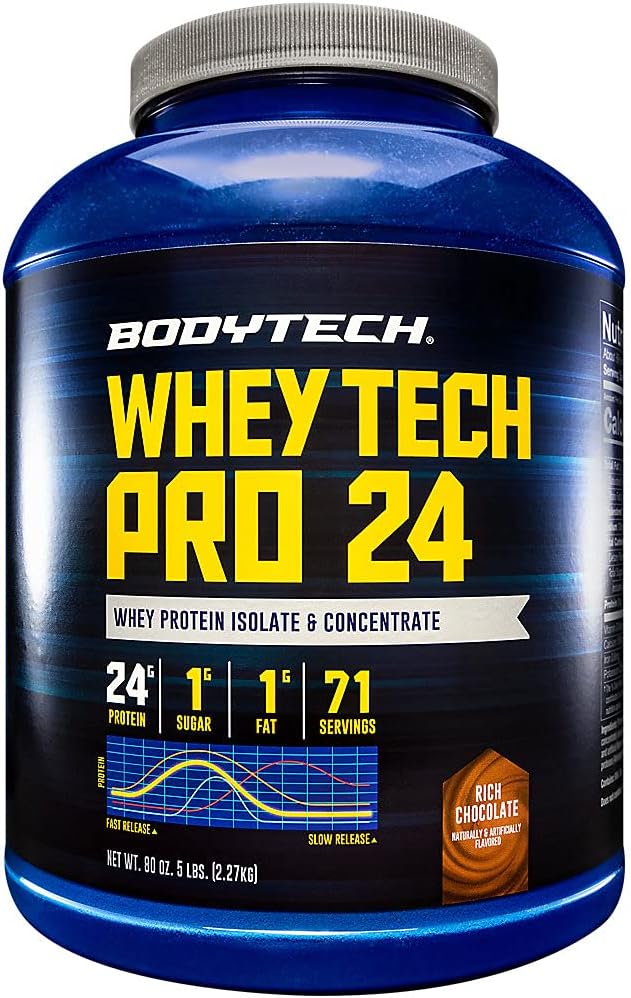Heyev Tech Pro24 Protein Powder - Rich Chocolate Flavor per al Creixement de Muscle i Recovery, Providant 24g de Protein Perving per a Optmal Festància i rendiment (5 kg / 71 Servitings)