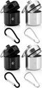 Portable Keychain Pill Caster for Round Glumine Tablets & Kritical Medicine - Discreet Waterproof Key Chain Pill Container Carrier - Aluminum Alloy Pill Fob Box - 4 Pack