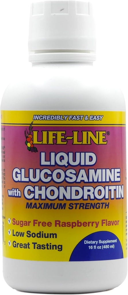 Alam 's Blend Glucosamine w / Chondroitin Max Kekuatan, Raspberry, 16 oz.