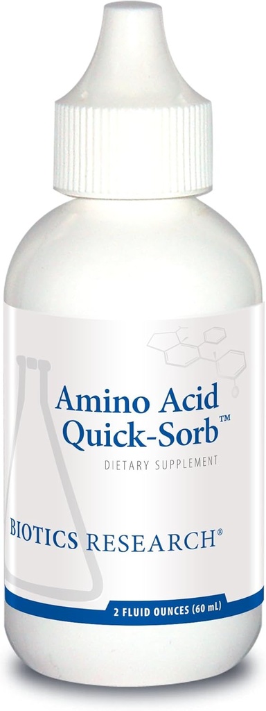 Biotics Research Amino Acid Quick Sorb Liquid Formula, Highly Absorbed, Glycin, L Alanine, L Arginine HCl, L Lysine HCl, L Proline, L Histidin HCl, L Serine, L Threonin, L Valine, 2 flüssige Unzen