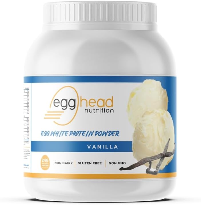 Egghead Nutrition - Egg White Protein - 24 G (Grams) 3.3 Pound, Non Dairy, Gluten Free, Non GMO, Made in The USA (Vanilla)
