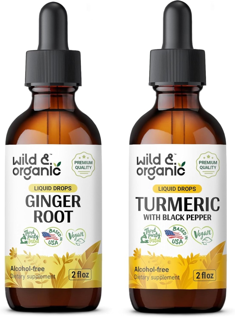 Gemberwortel Tinctuur 2 fl oz & Kurkuma Tinctuur 2 fl oz