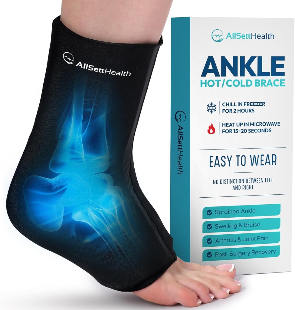 Ice Pack de nocello Wrap for Swelling - Hot / Cold Therapy Ice Wrap for Foot Pain Relief, Heel Pain Relief, Plantar Fasciitis, Achilles Tendonitis Relief, compresión do nocello esguinceada (Large/XL)