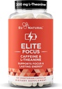 Elite Caffeine pilulky s L- Theanine - Jitter- Free Focured Energy Supplements - Clean & Natural Nootropní zásobník pro inteligentní kognitivní výkon - 120 Soft Kapsle