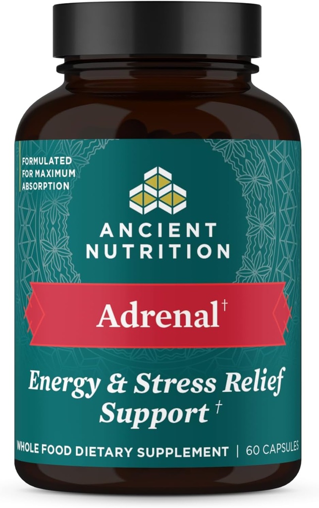Asistenta adrenala de nutritie antica cu Ashwagandha Supliment, ajuta la reducerea stresului si oboseala, Paleo si Keto Friendly, Gluten gratuit, 1300mg, 60 capsule