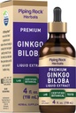 Piping Rock Ginkgo Biloba Kosttilskudd | 4 fl oz | Premium flytende urte  Extract Certified Botanisk | Ikke GMO, Glutenfri