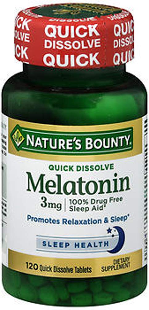 Nature's Brand Bounty Melatonin Quick Dissolve Tablets, 120 ct
