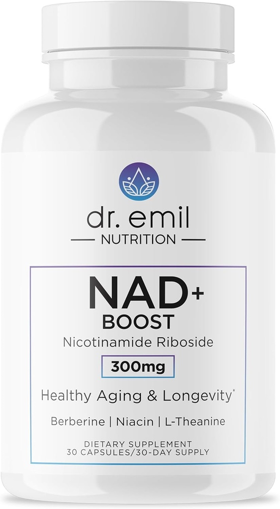 DR. EMIL NUTTICCIÓ NAD+ Booster - Nicoinaminido Ribode suplementari per Longevitat, Saluty Asing Regeneració cel·lular - NAD suplementari amb Berberine, L-Theanine i Nacin - Preveny