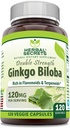 Herbal Secrets Ginkgo Biloba Double Strength supplement | 120 Mg- 120 Veggie Capsules - Non-GMO - Gluten-Free | Made in USA