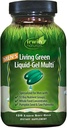 Irwin Naturals Men's Living Green Liquid-Gel Multi - 70 Essential Nutrients, Full-Spectrum Vitamins, Cela živilska mešanica - Ciljna adrenal & Brain Support - 120 Liquid Softgels