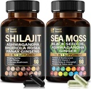 SoundHealth Irish Sea Moss & Shilajit Cápsula Bundle para homens e mulheres,Terceiro partido testado, Não-GMO , Easy-Swallow & Vegan 120 Cápsulas