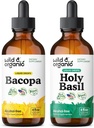Savvaļas un organiskās bakopas Tincture 4 fl oz & Holy Basil Tincture 4 fl oz