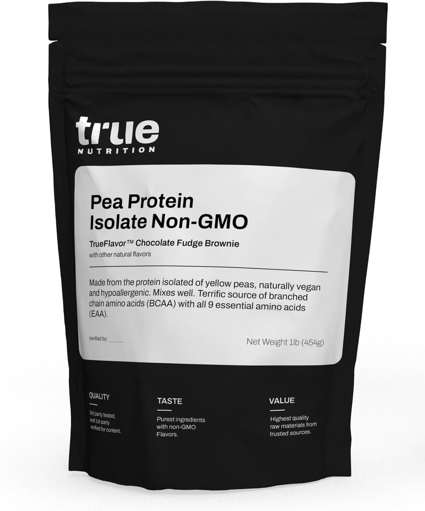 Sand Nutrition Pea Protein Powder Isolate - 25g Non- GMO Vegan Protein Powder per servering - Lav Carb, Lav Fedt, Høj Leucin - Gluten Free, Dairy Free, Soy Free - Chokolade Fudge Brownie - 1LB