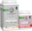 Sunwarr Vegan Proten Powder USDA Orgueic 20 Servings, Pastís Batter Flavored & Chintina Monohydrat Powder per a la seva Micronització 50 Servings, Raspberad