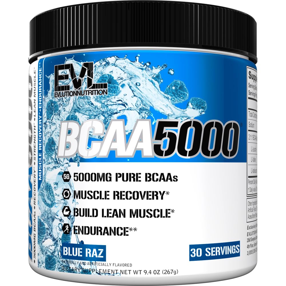 Evlution BCAAs Amino Acids Powder - BCAA Powder Supplement Post Workout Recovery Drink and Stim Free Pre Workout Energy - Branched Chain Amino Acids Supplement for Men & Women