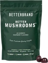Betterbrand BetterMushrooms Nootropic Gummies - Stöder bättre tarmhälsa, kognitiv funktion, mental klarhet med 10 funktionella svampar - 60 Gummies - Raspberry smak - Pack av 1