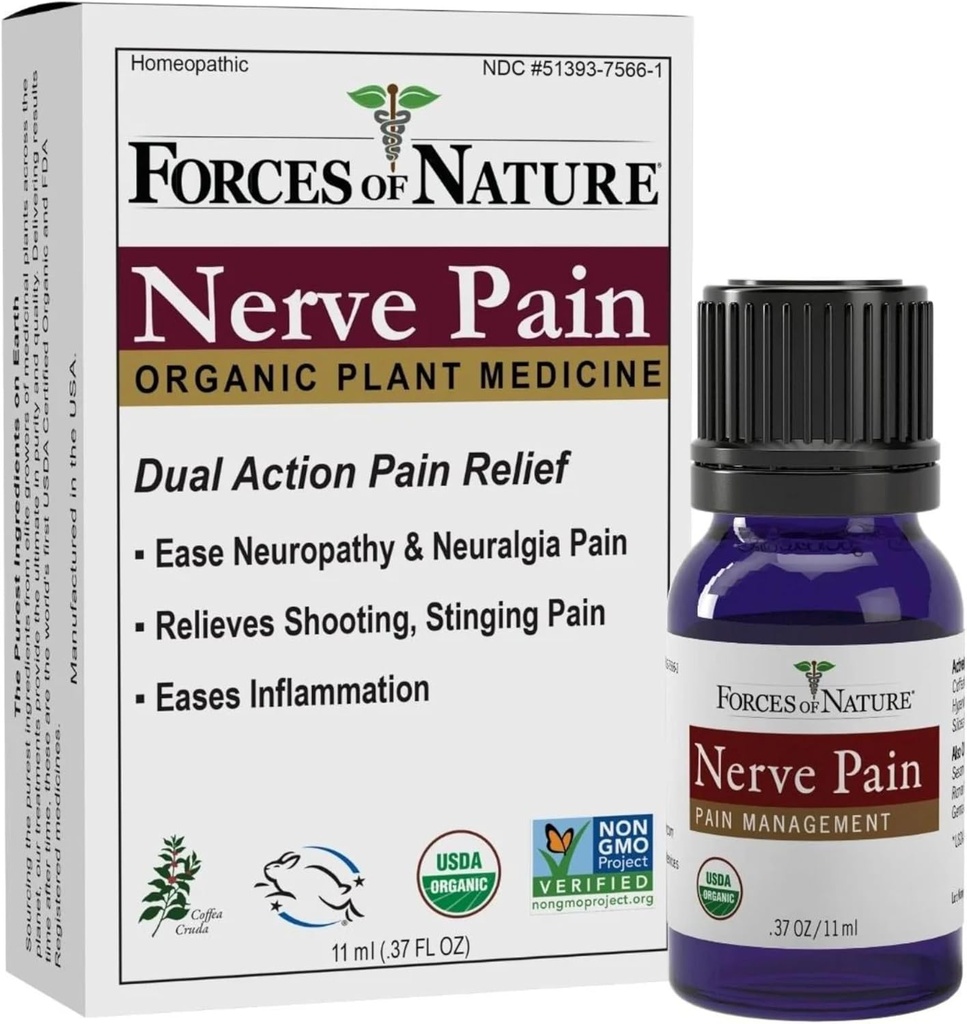Nature Nerve Pain Management, Neuropathy & Nerve Discomfort, Homeopathic Medicine Supports Relief, Hands, Legs and feet, .37 fl oz를 위한 총격사건 통증 관리의 힘