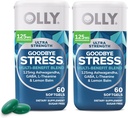 OLLY Ultra Strength Goodbye Stress Softgels Twin Pack, GABA, Ashwagandha, L-theanine and Lemon Balm, Stress Relief Addition - 120 Count
