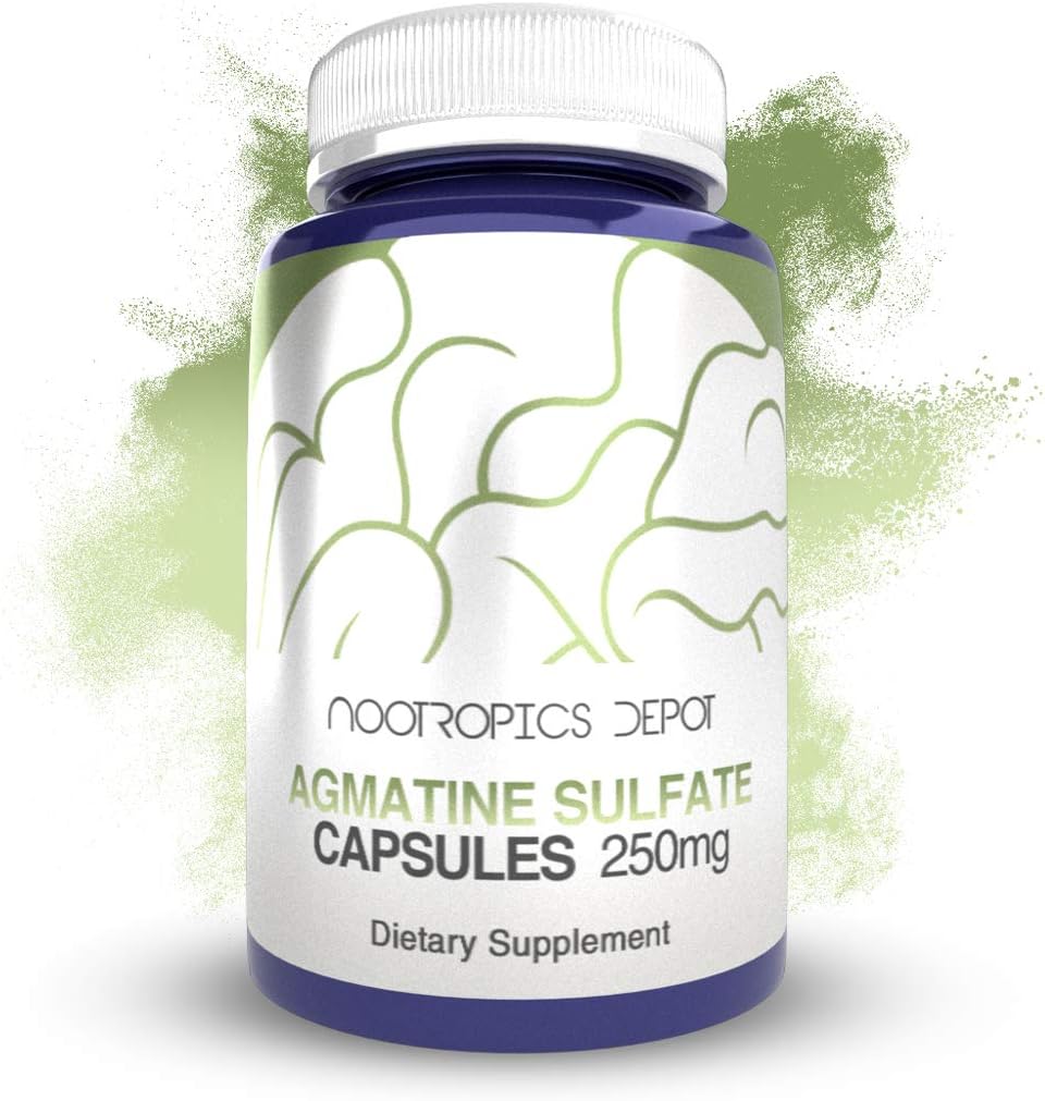 Nootropics Depot Agmatine Sulfate Capsules | 250mg | 240 Count | Energy Supplement | Amino Acid Türvative | Fiziki Güc və Workout Recovery / Nitric texnologiya