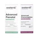 Ovaterra Advanced Prenatal & Preconception Multivitamin Bundle for Women with DHEA 25mg, Choline 550 mg, Folate (Methylfolate) 1,010 mcg, Omega-3 DHA, EPA, Chelated Iron 364 Capsules - 28 Day Supply