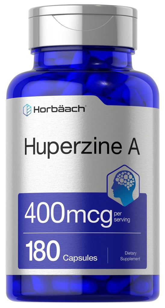 Horbäach Huperzine A 400mcg | 180 Capsules | Non-GMO & Gluten Free Supplement
