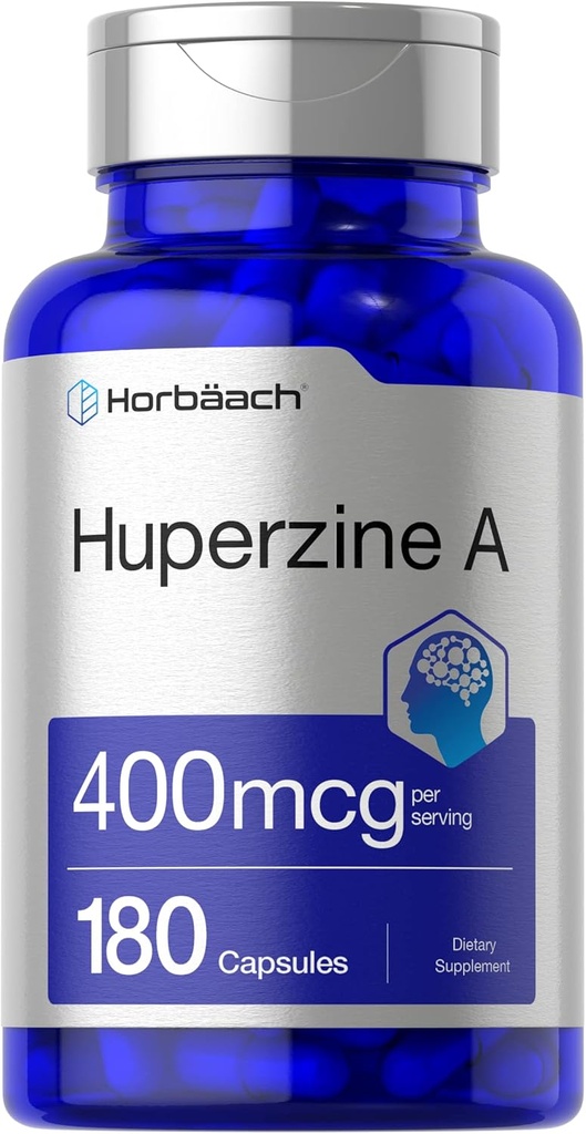 Horbäach Huperzine En 400mcg | 180 kapsler | Ikke-GMO, Glutenfri kosttilskudd