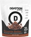 Devotion Nutrition Protein Powder Brownie Batter - 20g Whey Isolate & Casein Protein Blend - No added Sugar, Low Carb, Gluten-Free, Keto-Friendly, 1g MCT, Kosher - 2lb Pouch