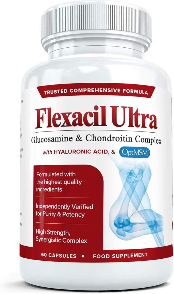 Joint Health & Support Supplement with Glucosamine Sulfate, Chondroitin, Hyaluronic Acid & MSM for Joint Support, Cartilage & Flexability, 60 Capsules
