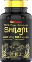 Tnvitamins Shilajit Capsules 2400 MG - 180 Capsules 100% 纯喜马拉雅 Shilajit Capsules for Men & Women | Shilajit Resin 补充 | 3个月供应! | 非GMO, Gluten-Free