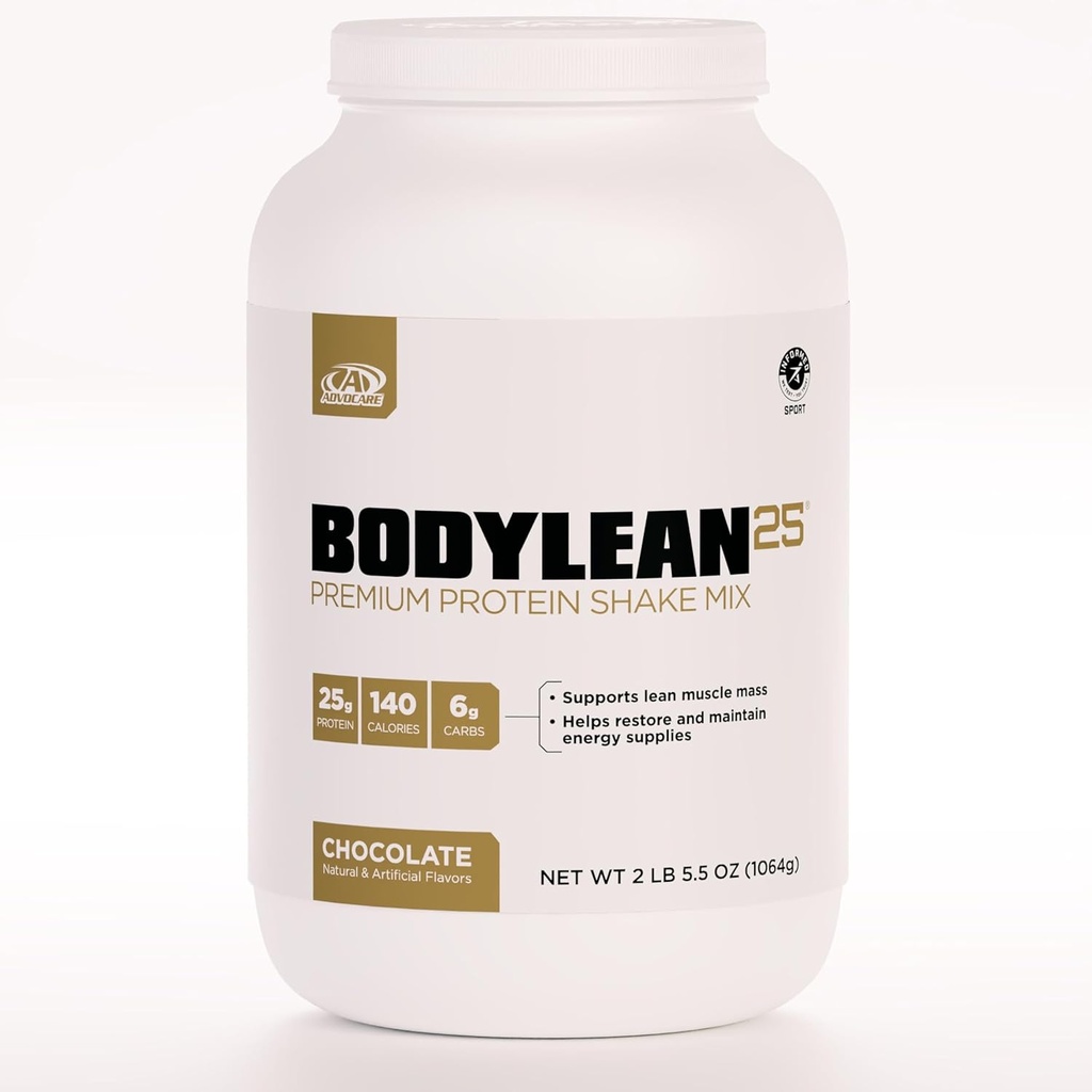 AdvoCare BodyLean25 - Proteinpulver mit Whey Protein Isolate - Unterstützt Muskelaufbau & A Lean Body - Angebote Energieunterstützung* - Schokolade, 4,5 oz