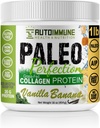 Paleo Perfection Vanilla Banana Grass Fed Beef Kolagēna proteīns Pulveris ar Stevia - Paleo, Keto, SCD, AIP Proteīna pulveris ar ābolu Fiber, Burkānu un Brokoļu - 1lb Proteīna pulveris un Superfood Blend