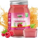 ACEYO (18 OZ) Irish Moss Gel Organic Raw Vegan Raspberry Flavor 102 Vitamin dan Minestray Wild Harowed None-GMO Ammune Defense Booster Thyroid Digetsy Support