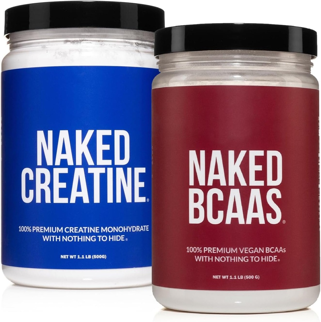 Nuked Puro Creatine Monohydrate 100 Servings + 100 Servings Unflavored BCAAs Vegan Bundle