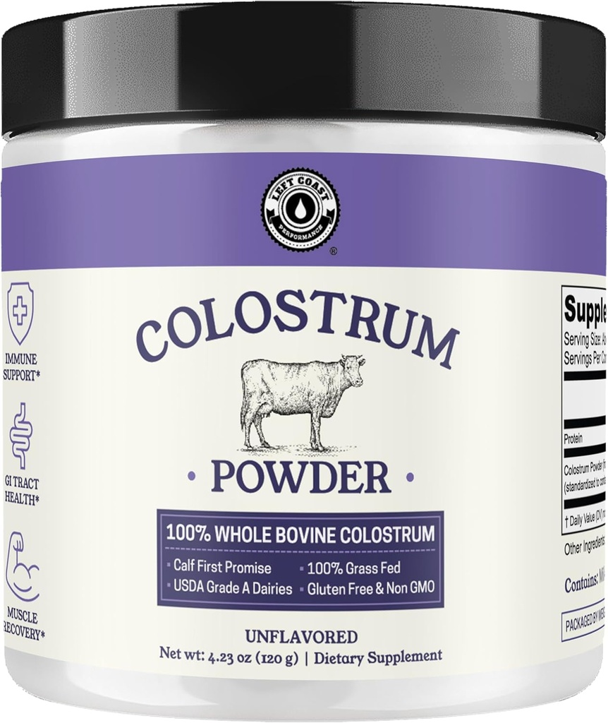 Colostrum Powder  Anthony EUA, codi font de Bovine Colrum d'humans per a la implementació d'Imunda, Gut Salut, Muscle Revery - Ingredient únic, No Additius, GGOrum suplementari per dones i homes