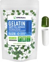 XPRS Nutra Velikost 0 Prázdné kapsle - 100 Počet prázdných želatina Kapsle - Prášky DIY Kapsle Náplň - Čisté Bovine Pill Gel Caps pro Do- It- Vaše vlastní doplňky (Zelená / bílá)