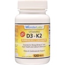 Wonder Laboratories Vitamin D 5,000 IU, Vitamin D3 + K2 Support a Healthy Immune System, Essential for Strong Bones, Heart Health, and Calcium Distribution, 120 Tablets
