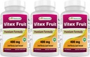Melhores Naturals Vitex Chasteberry 400 mg 250 Cápsulas (Pacote de 3)