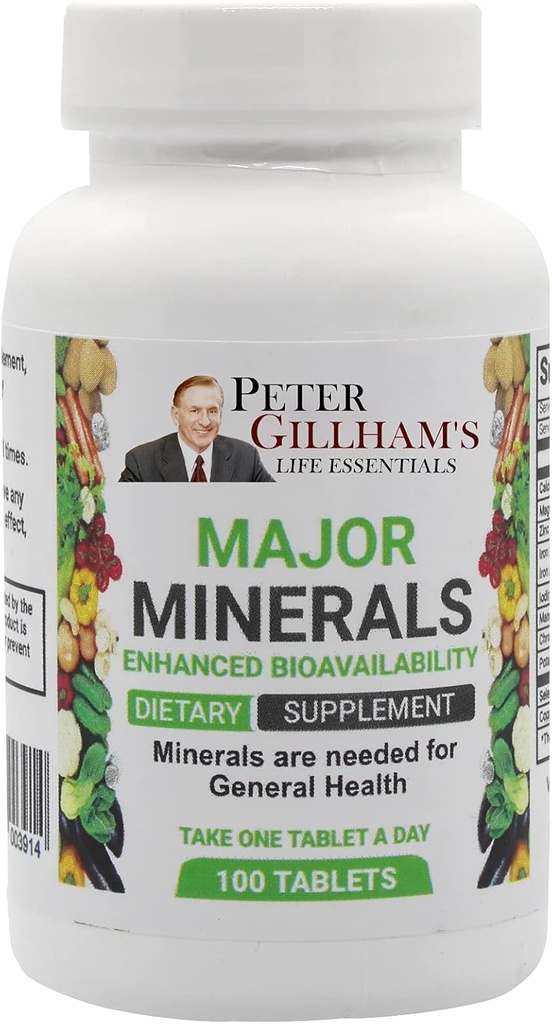 주요 무기물 100 정제, 산화물 없음! Digest Multimineral, Men & Woman Bone & Immune System Support with Iron and Potassium byPeter Gillham의 Life Essentials에 대한 균형 잡힌