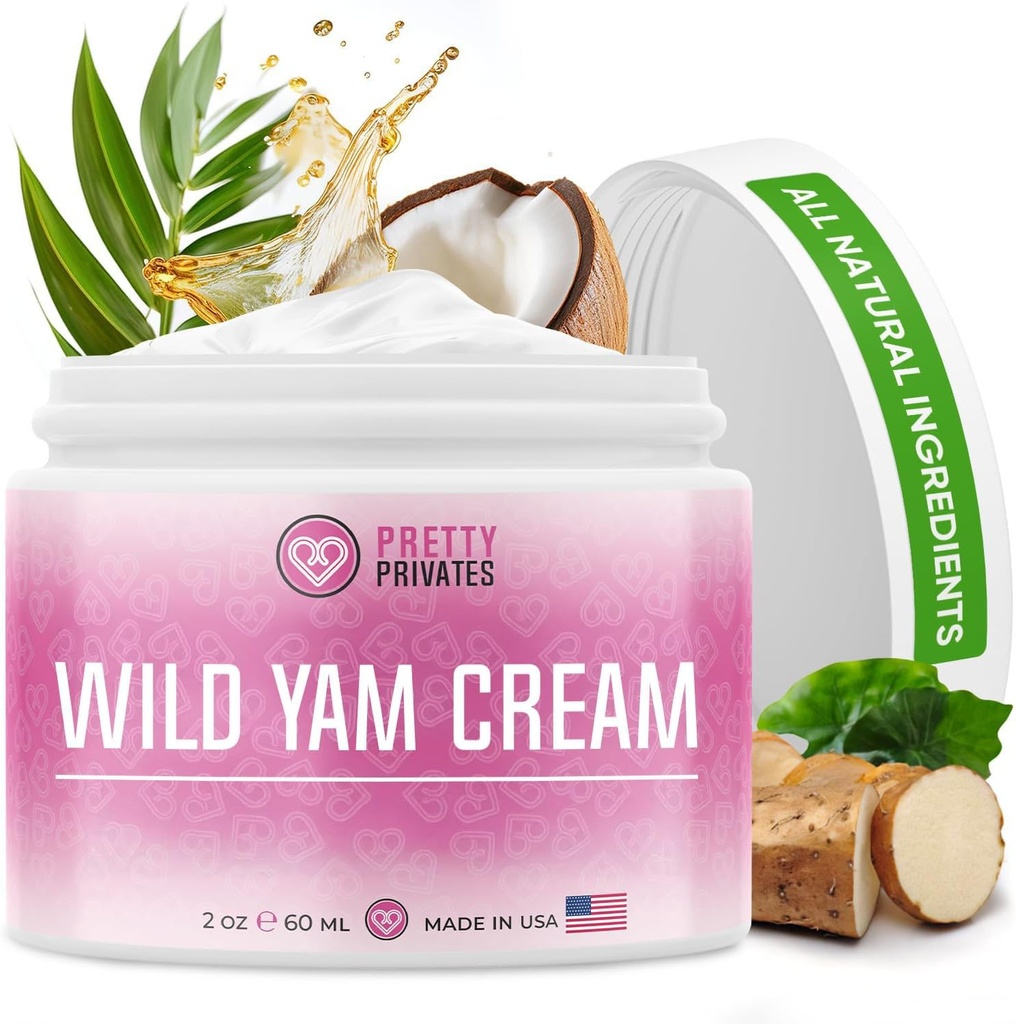 Organic Wild Yam Cream para o equilibrio hormonal - Natural raíz salvaxe para o apoio hormonal - Confort Mood Sleep Menstrual Support para mulleres con aceite de iñame salvaxe