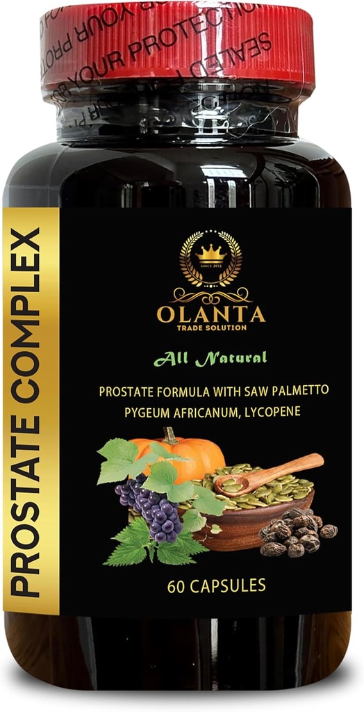 Prostate Complex All Natural - Prostate Support Supplement for Men's Healthy, Support Reduce Urination May Reducing Nighttime Bathroom Trips - 1 Bottle 60 Capsules