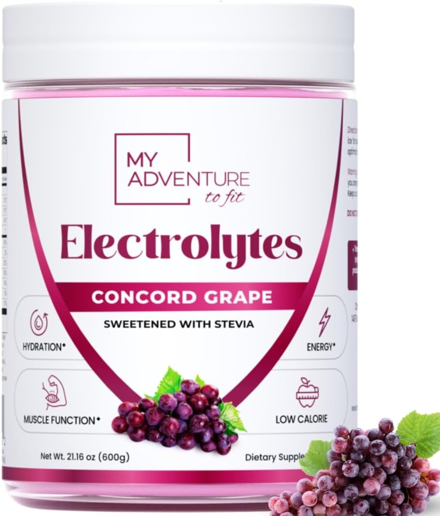 Nulový cukr - Concord Grape Electrolytes Powder - Refreshing Hydration Mix - Kofein Free Energy with All Natural Ingredients - Vegan, Keto & Paleo - Sugar Free Electrolytes Drink Mix - 120 Podání
