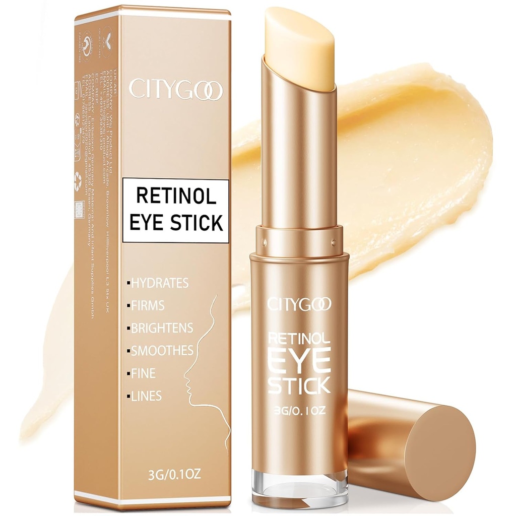 CITYGOO Retinol Akių Stick Su kolageno, Hyaluronic Rūgštis Tamsiai ratas, Pagal akių kremas Anti Aging, Puftenybė ir krepšiai Sumažina Fine Lines (Retinol Eye Stick, 1vnt)