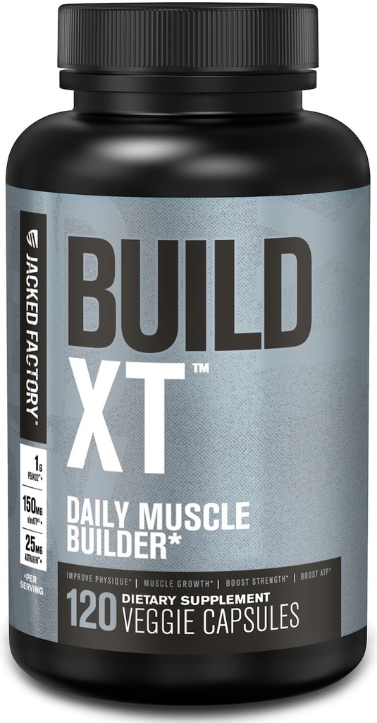 Jacked Factory Build-XT Daily Muscle Builder & Performance Enhancer - Muscle Building Supplement for Muscalar Strength & Growth