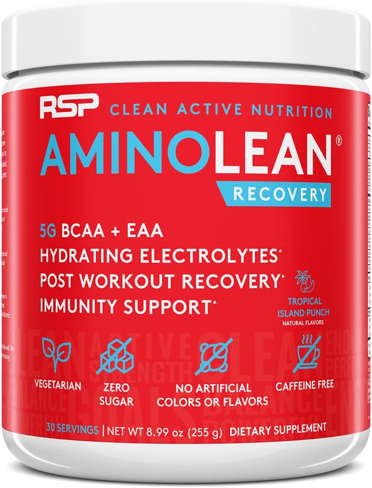 AminoLean Hüdraat Elektrolüütide Pulber ja Taaskasutus Jook Mere Mineraalid, Nootroopsed Seened, ja Vegan Aminohapped, BCAAs + EAAs Post Workout Lihaste Ehitus, Tropical Punch