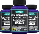 2 ב 1 Enhanced פורמולה: ויטמין B1 עם Benfotiamine 500 מ"ג, תוספי שומן Soluable של ויטמין B-1, 500 מ"ג - 120 קפסולות (3)