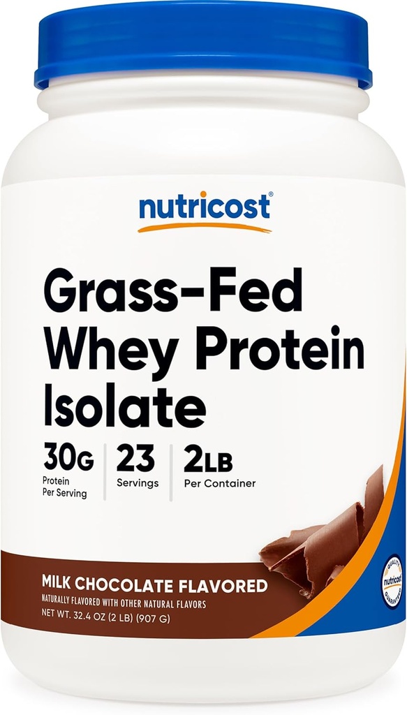 Nutricost Zāles sūkalu proteīna izolāts (šokolāde) 2LBS - ne-GMO, bez lipekļa, dabiskie uzliesmotāji