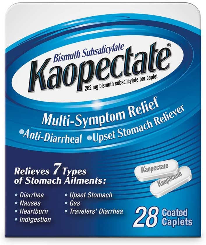Kaopate multi-Symptom anti-Diarreal & Upset Stemach Reliever, 28 Caplets, White