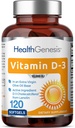Vitamin D-3 10000 IE 120 Softgels - High- potency in Extra Virgin Olivenolie Non- GMO Soy- Free Supports Stærk Bones Immunforsvar