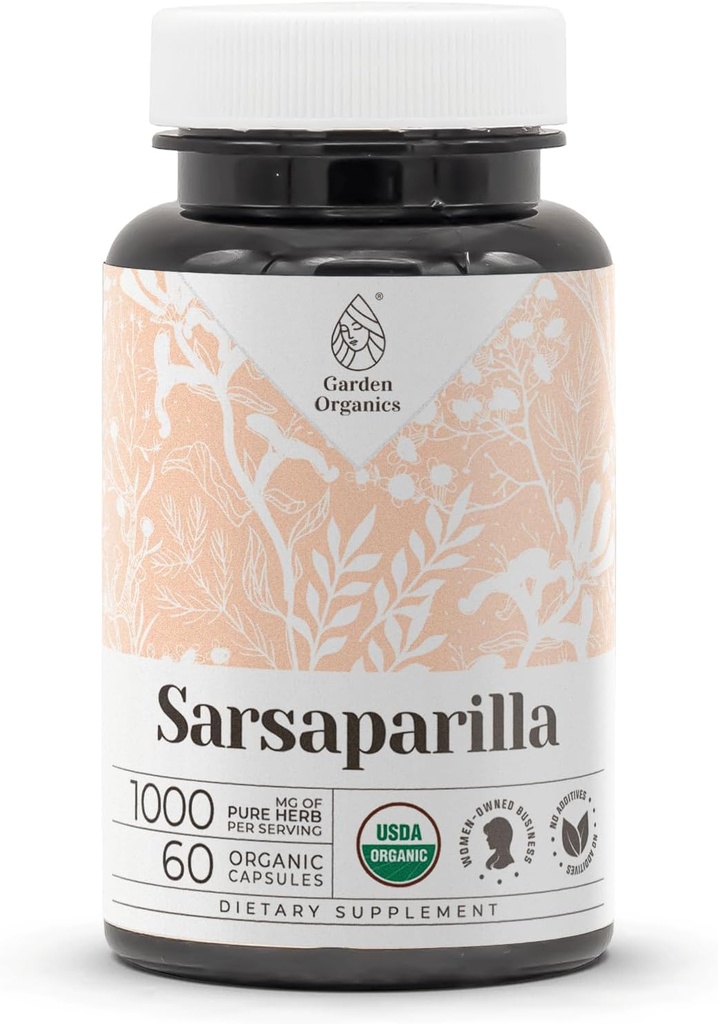 Sarsapa goril·la USDA Orgueic 60 Capsules  High-Podentència Natural suplementari  Ronald Crestified Vegeta Capsule i Sarspabril (Hemids indicus) Drad Root60 Capules)